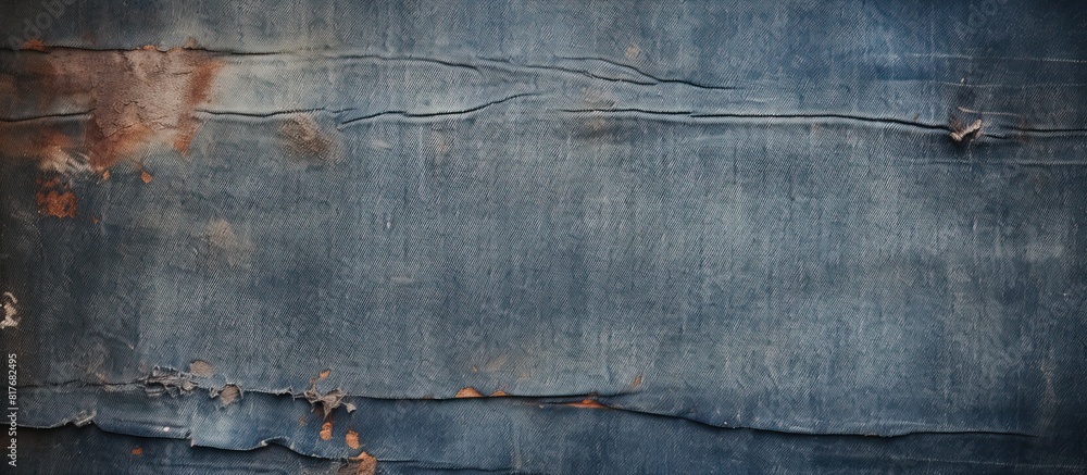 Poster a copy space image of distressed denim jeans with a textured background