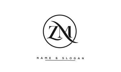 ZM, MZ, Z, M  Abstract Letters Logo Monogram