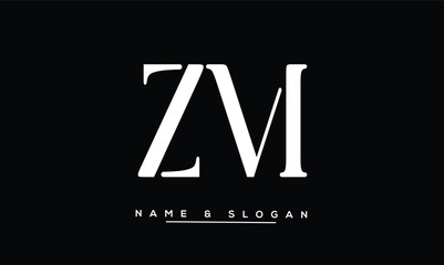 ZM, MZ, Z, M  Abstract Letters Logo Monogram