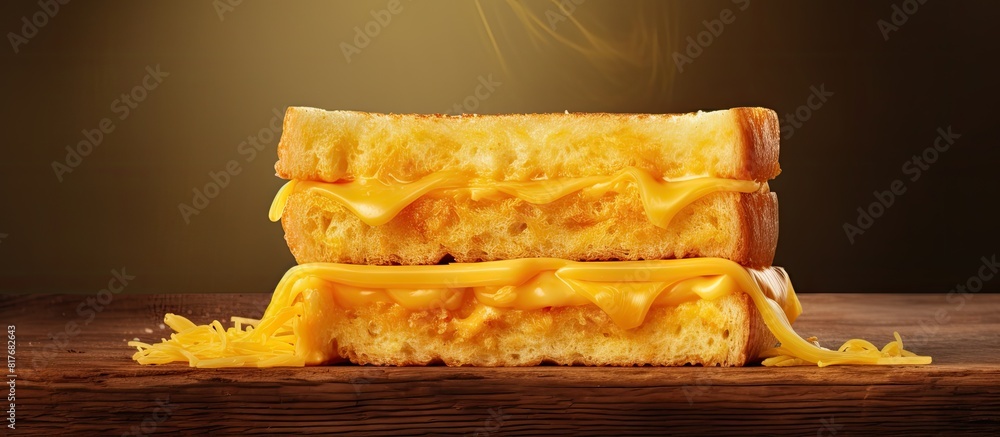 Poster A copy space image featuring sandwiches topped with corn bread and melted cheese providing room for adding text