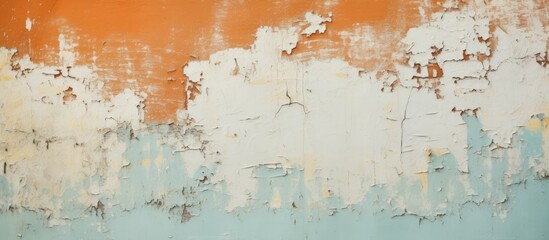 Peeling paint on the wall with empty space for image. Creative banner. Copyspace image