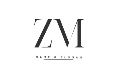 ZM, MZ, Z, M  Abstract Letters Logo Monogram