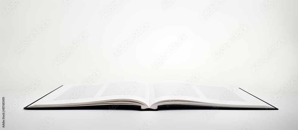 Poster A white background with a blank book allowing space for images or text. Creative banner. Copyspace image