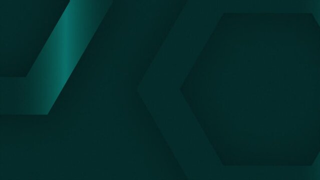 Cyan color hexagonal shapes rotating futuristic dark premium loop able background