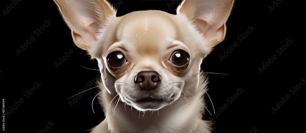 Poster a white isolated chihuahua dog with plenty of copy space in the image