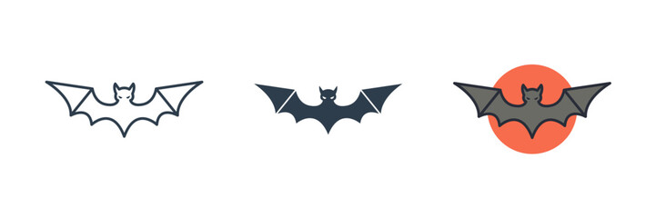 bat Icon Halloween theme symbol vector illustration isolated on white background