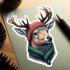Nature inspired cute deer cutout on Isolated Transparent Background generative ai technology