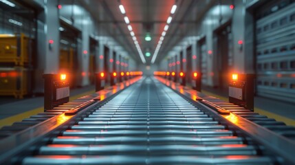 Fototapeta premium 3d rendering scanner machine with empty conveyor belt