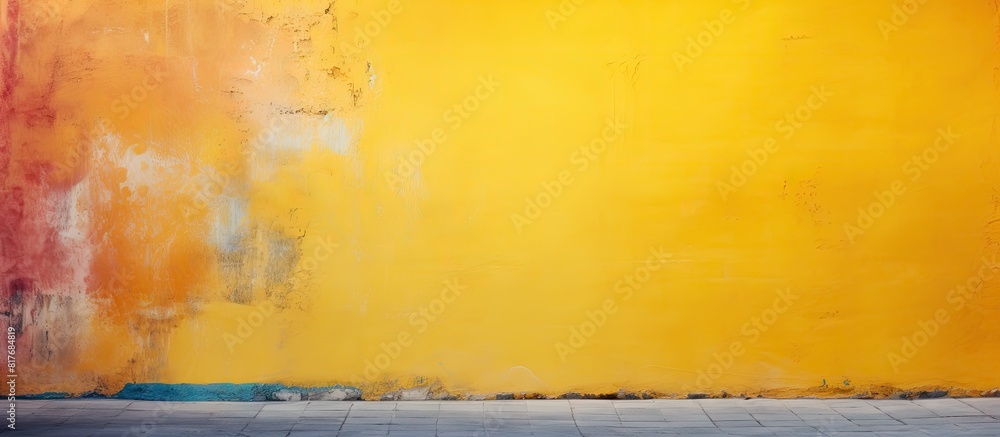 Poster colorful background of a wall with yellow and various other vibrant hues perfect for use as copy spa