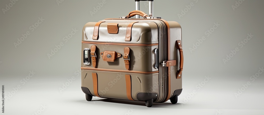 Poster The image shows a traveler s suitcase on a white background with plenty of empty space around it for any additional content