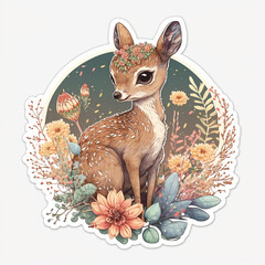 Nature inspired cute deer cutout on Isolated Transparent Background generative ai technology