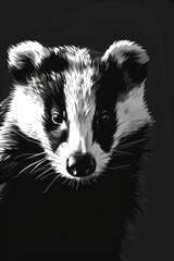 Obraz premium Detailed illustration of a raccoon, suitable for various design projects