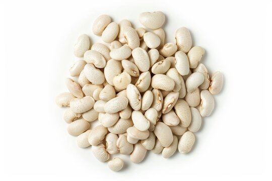 Black eye bean on white background Top view