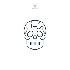 Skull Icon Halloween theme symbol vector illustration isolated on white background