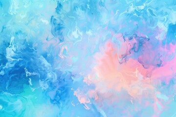 Vibrant blue and pink painting on a wall, suitable for interior design projects