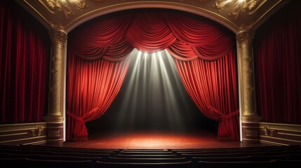 Fototapeta premium red stage curtains