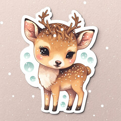 Nature inspired cute deer cutout on Isolated Transparent Background generative ai technology