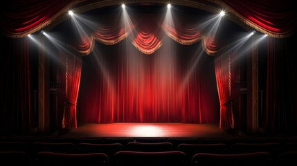 red stage curtains