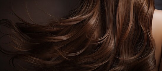 Naklejka premium Copy space image of a backdrop with glossy brown hair