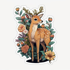 Nature inspired cute deer cutout on Isolated Transparent Background generative ai technology