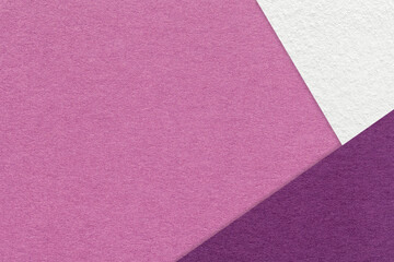 Fototapeta premium Texture of craft lilac color paper background with white and purple border. Vintage abstract rose cardboard.