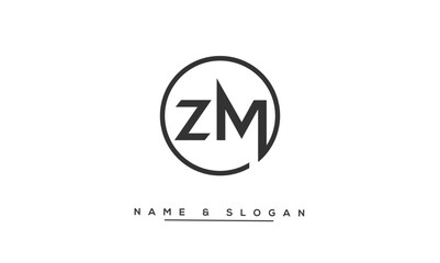 ZM, MZ, Z, M  Abstract Letters Logo Monogram