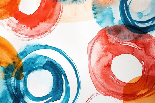 Close up view of a painting depicting donuts on a table. Suitable for food and art related projects