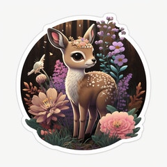 Nature inspired cute deer cutout on Isolated Transparent Background generative ai technology