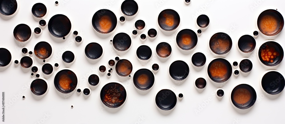 Poster A collection of burnt holes is displayed on a white paper with a copy space image isolated on a white background