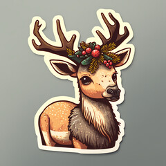 Nature inspired cute deer cutout on Isolated Transparent Background generative ai technology