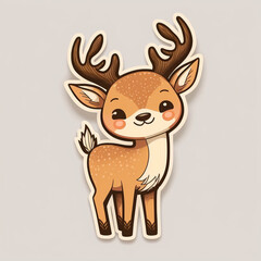 Nature inspired cute deer cutout on Isolated Transparent Background generative ai technology