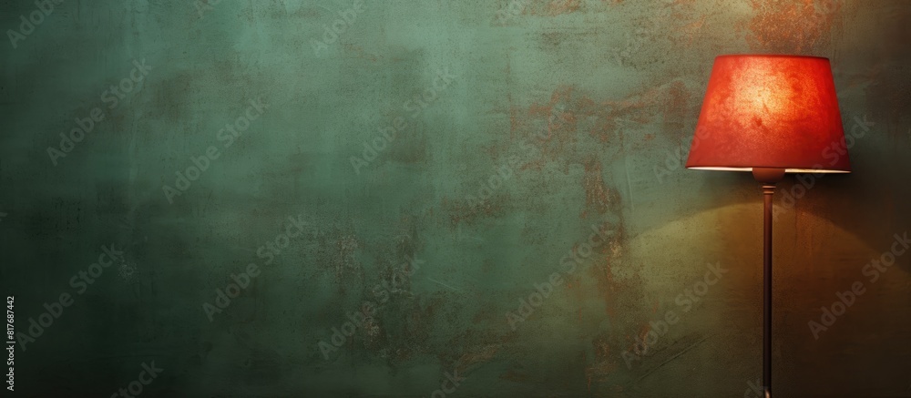 Aufkleber Textured background with a wall lamp providing ample copy space image
