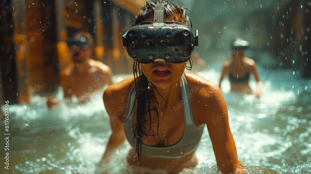 Poster an immersive virtual reality experience that transports viewers to the heart of a high-intensity int