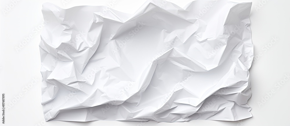 Poster the image shows a crumpled piece of paper in a square shape set against a white background. creative