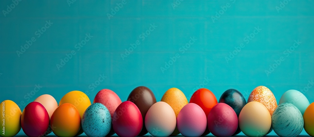 Poster a vibrant assortment of easter eggs stands out against a colorful backdrop offering a card with ampl