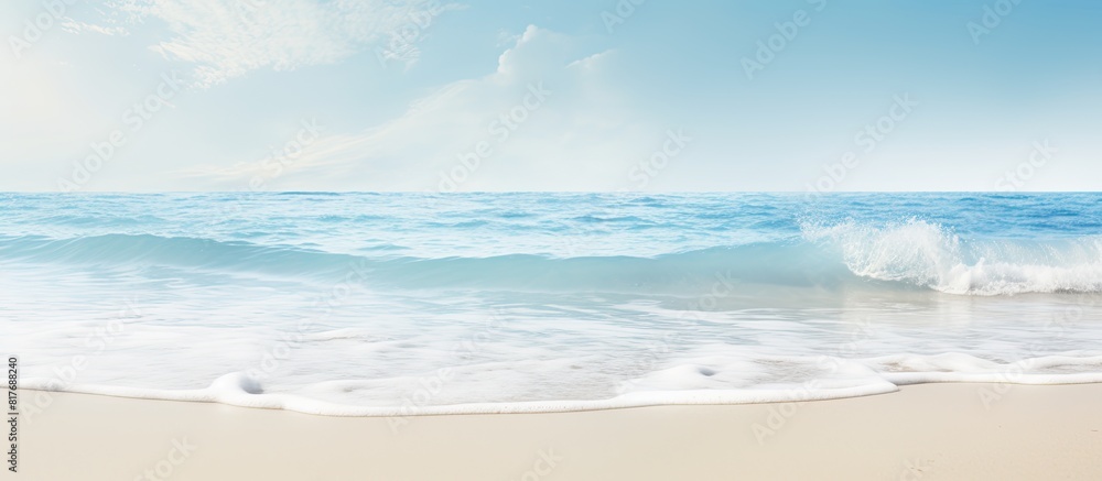 Poster the sandy beach and tropical sea create a soft wave serving as the backdrop for this beautiful copy 
