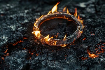 Black ring scorched by flames