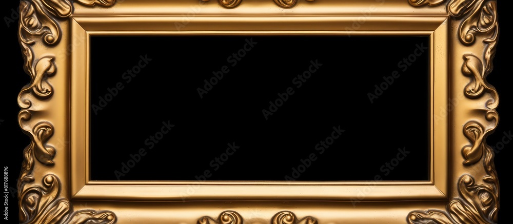 Aufkleber Isolated background with a retro golden rectangular frame for photography Copy space image