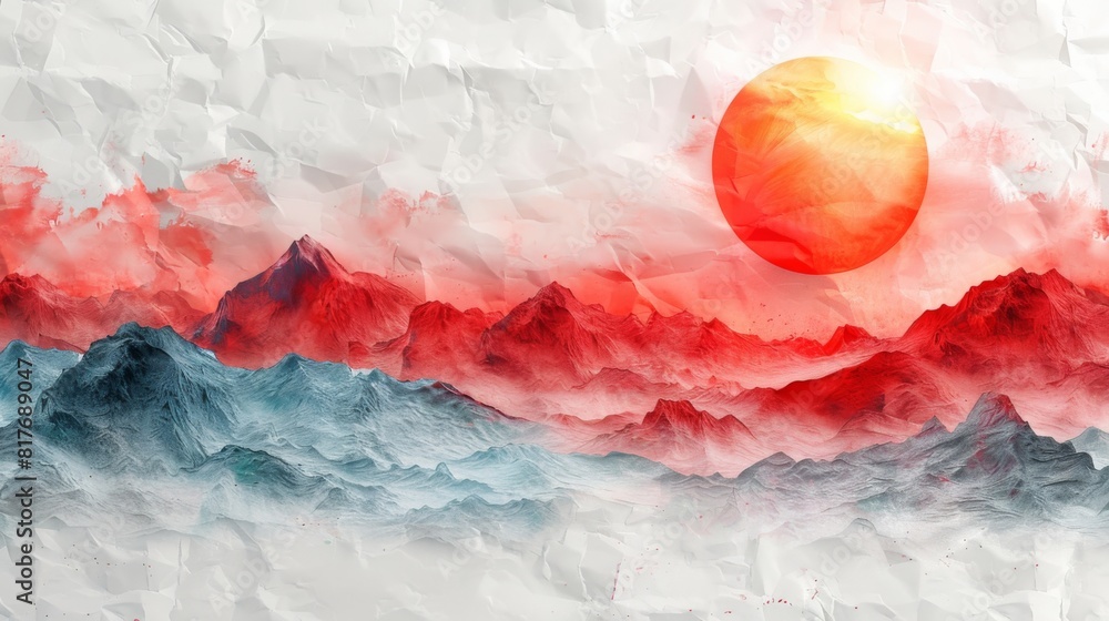 Poster craft a digital artwork featuring abstract shapes and patterns overlaid