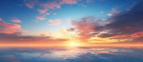 Obraz premium Stunning sunset sky with a captivating view. Creative banner. Copyspace image