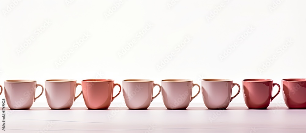 Poster a copy space image showing cups against a white background
