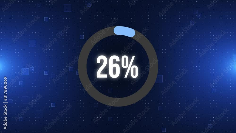 Aufkleber loading animation - 0-100%, loading bar. loading neon circles icon. round progress bar. abstract dig