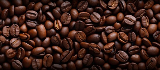 Fototapeta premium A copy space image featuring a background of roasted coffee beans