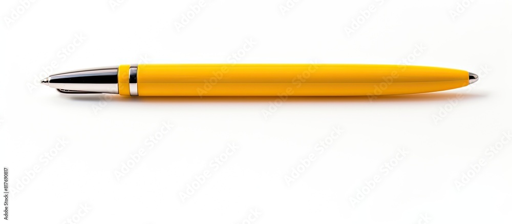 Aufkleber A yellow writing pen on a white background with plenty of empty space around it Ideal for use as a copy space image