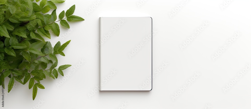 Poster a modern e book reader is placed on a white background creating a flat lay composition with ample ro