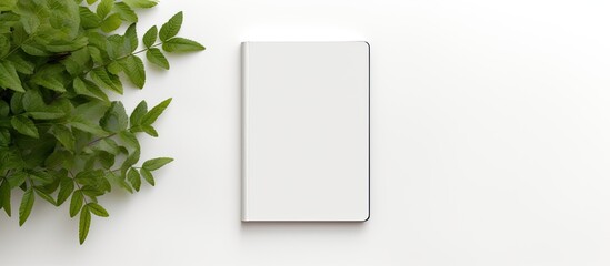 A modern e book reader is placed on a white background creating a flat lay composition with ample room for additional text
