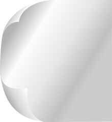 white paper with curled corner