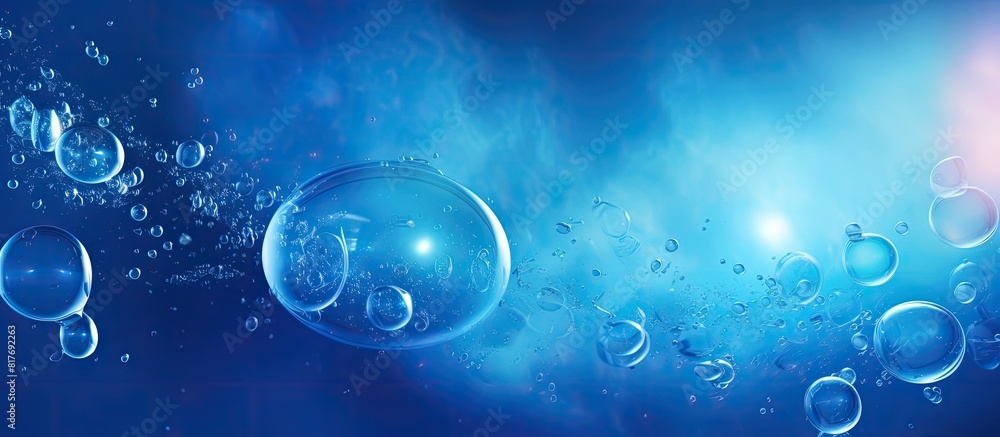 Aufkleber a copy space image featuring a vibrant blue background adorned with a mesmerizing burst of bubbles