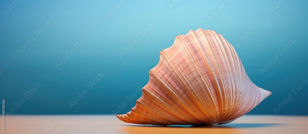 Poster an up close image of a seashell from the ocean with ample copy space