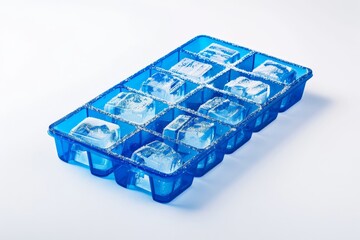 Blue plastic ice tray